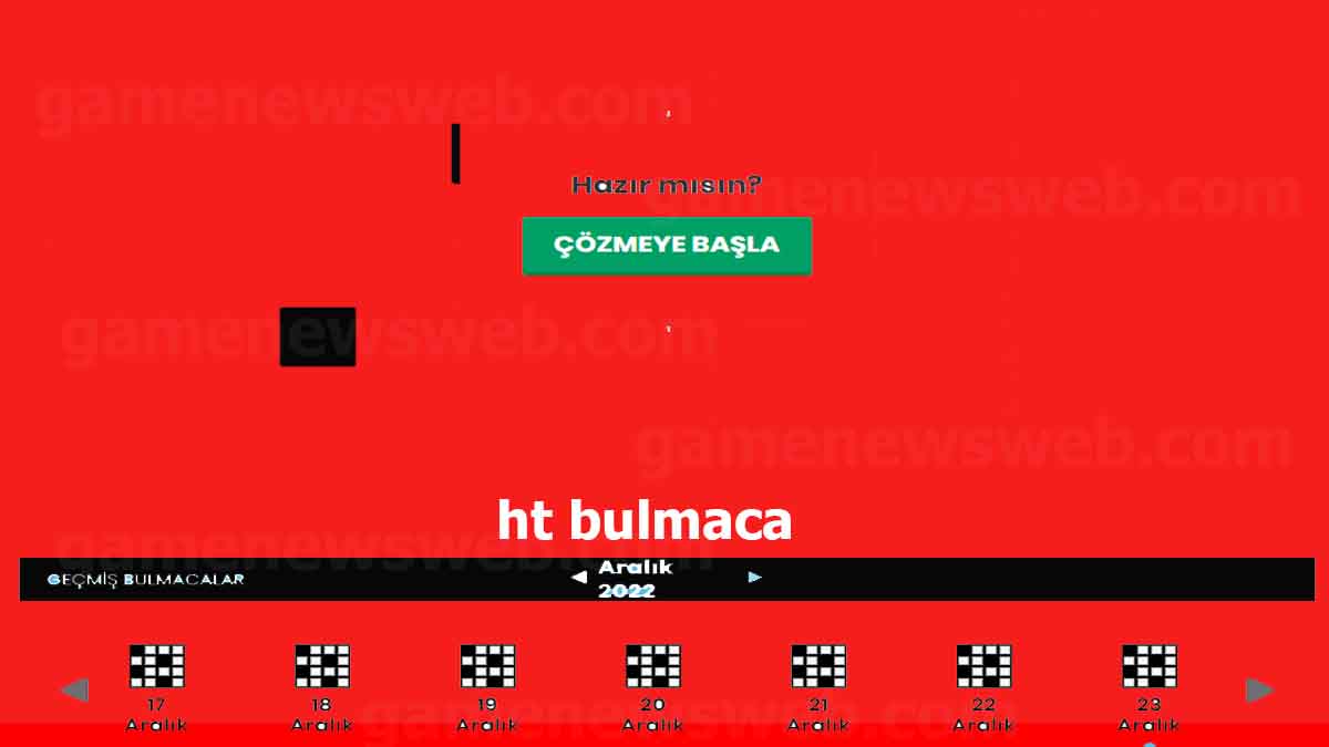 HT Bulmaca: Günün Habertürk Bulmacası