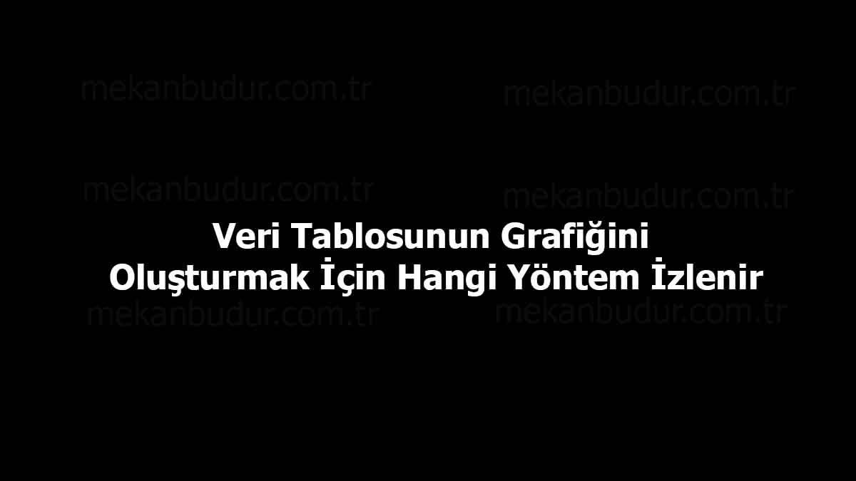 Veri Tablosunun Grafiğini Oluşturmak İçin Hangi Yöntem İzlenir?