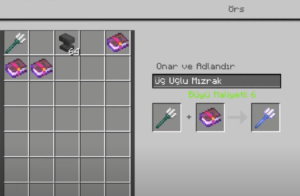 Minecraft Üçlü Mızrak Büyüleri