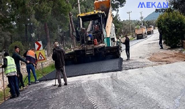 Bodrum Çiftlik Mahallesinde Sıcak Asfalt Çalışması