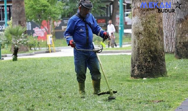 Edremit’te parklara bahar bakımı