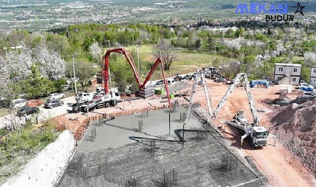 Teleferik otoparkı için ilk temel betonu atıldı