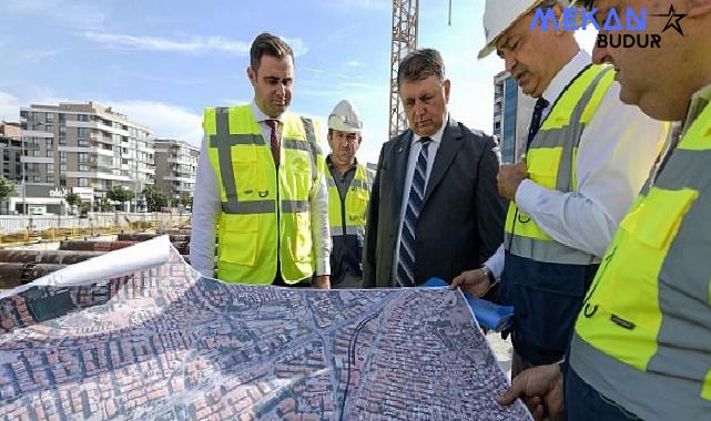 Başkan Tugay metro şantiyelerini inceledi Buca Metrosu’nda tünel kazıları ilerliyor