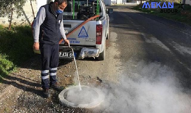 Burhaniye Belediyesi Sağlık İşleri Müdürlüğü İlaçlama Birimi Ekipleri, havaların ısınmasıyla sivrisinek ve karasinek larva mücadelesini hızlandırdı