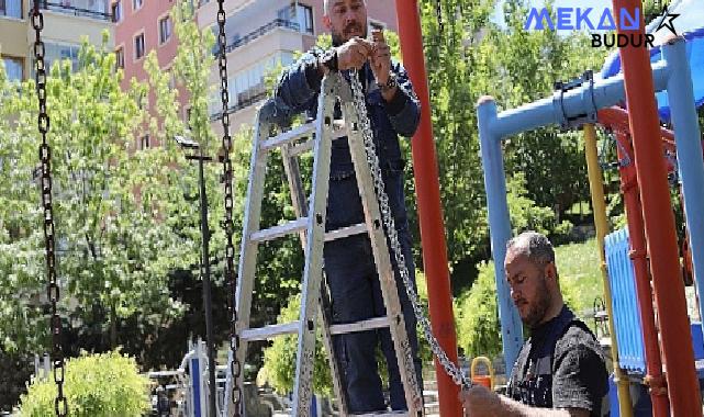 Çankaya Belediyesi, ilçe genelinde 3 milyon 240 bin metrekareyi bulan parklarında bakım onarım çalışmalarını hızlandırdı