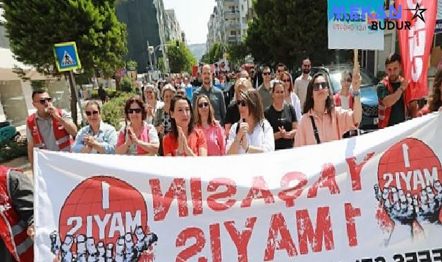 Efes Selçuk Belediye Başkanı Filiz Ceritoğlu Sengel İzmir’de düzenlenen 1 Mayıs Emek ve Dayanışma Günü kutlamalarına katıldı