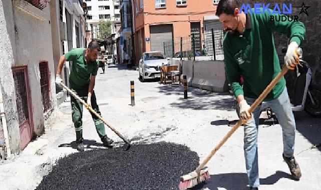 Konak’ta yol ve kaldırım çalışmaları hız kesmeden sürüyor