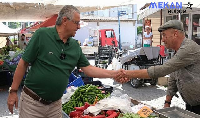 Başkan Topaloğlu’ndan pazar esnafına ziyaret