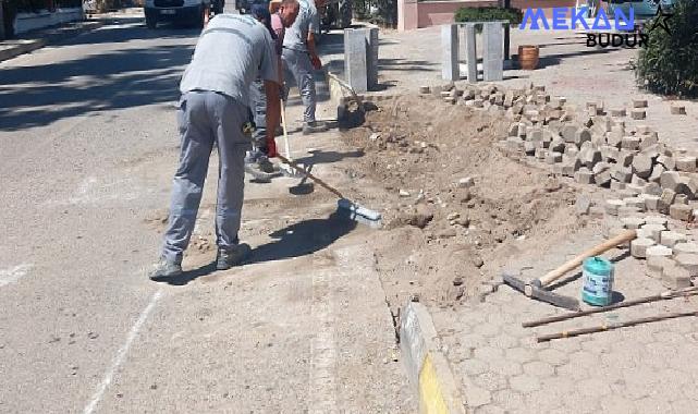 Kemer’de kaldırım çalışmaları