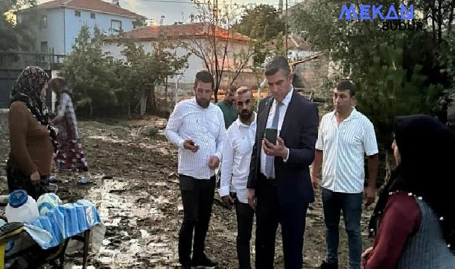 Başkan Levent Koç selden zarar gören Güzelcekale’de incelemelerde bulundu