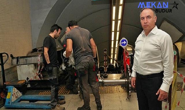 Metronun yürüyen merdivenlerinde geniş kapsamlı bakım çalışması