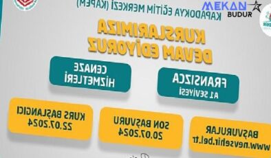 Nevşehir Belediyesi Kapadokya Eğitim Merkezi (KAPEM)’de açılacak olan Fransızca A1 ve Cenaze Hizmetleri kursları için kayıtlar başladı