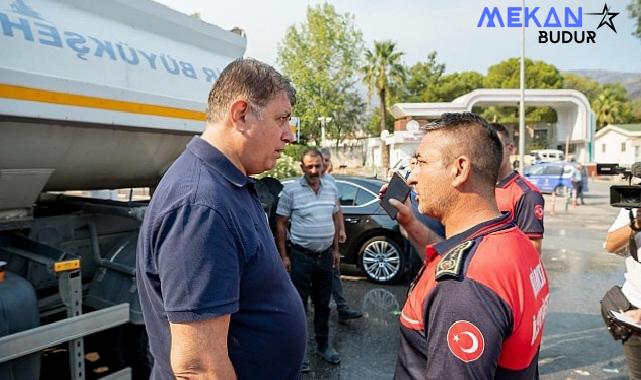 Başkan Tugay yangının etkilediği bölgelerde incelemelerde bulundu