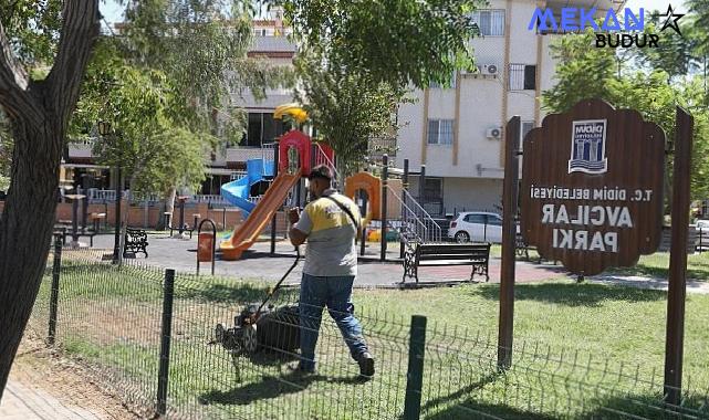 Didim Belediyesi Park Bahçeler Müdürlüğü ekipleri, ilçe genelinde çalışmalarına ara vermeden devam ediyor.